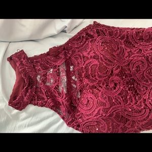 burgundy homecoming dress